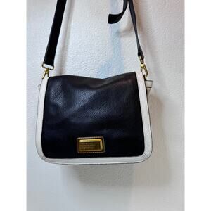 Marc‎ by Marc Jacobs Workwear Leather Crossbody Bag Black White Gold Logo